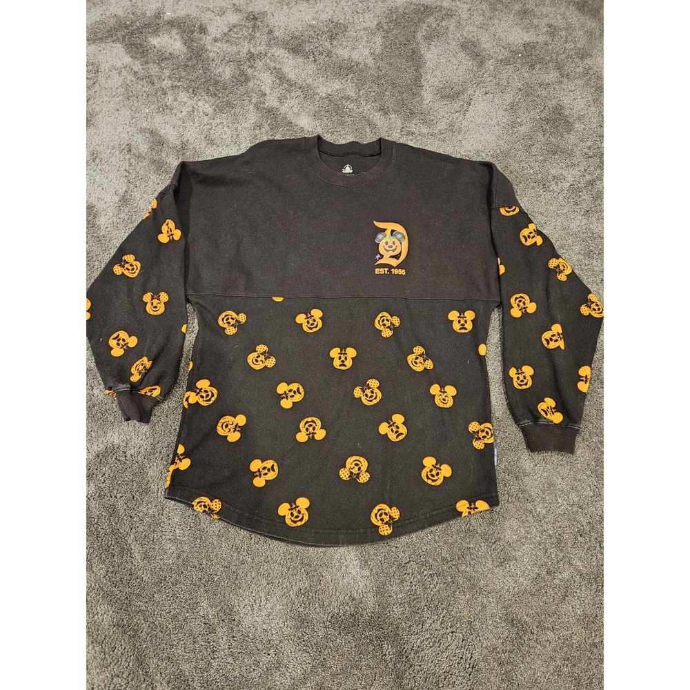 Disney Mickey Mouse Pumpkin Spirit Jersey Halloween Black Orange‎ Size XS